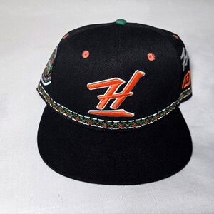 Fitted X Provision Hawaii Kalai Snapback Hat Rare Sold Out AOP Black orange gree